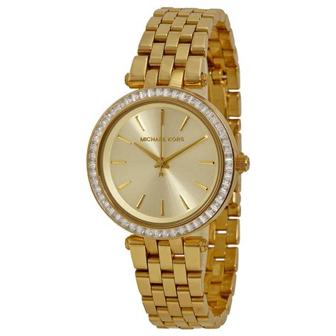 Michael Kors Mini Darci Gold Sunray Dial Ladies 